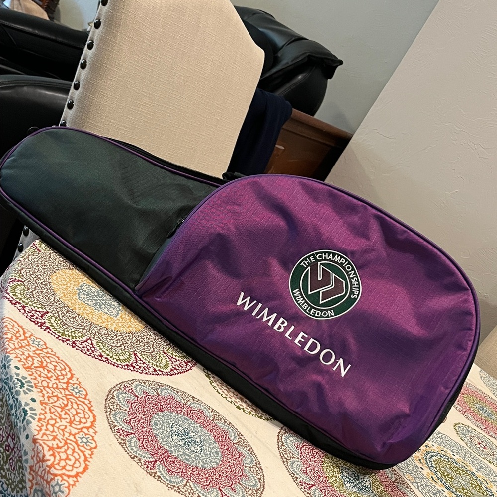 Wimbledon Vintage Tennis Racket Case & Oversize 4 5/8 Grip Sabre Racket - Picture 3 of 16